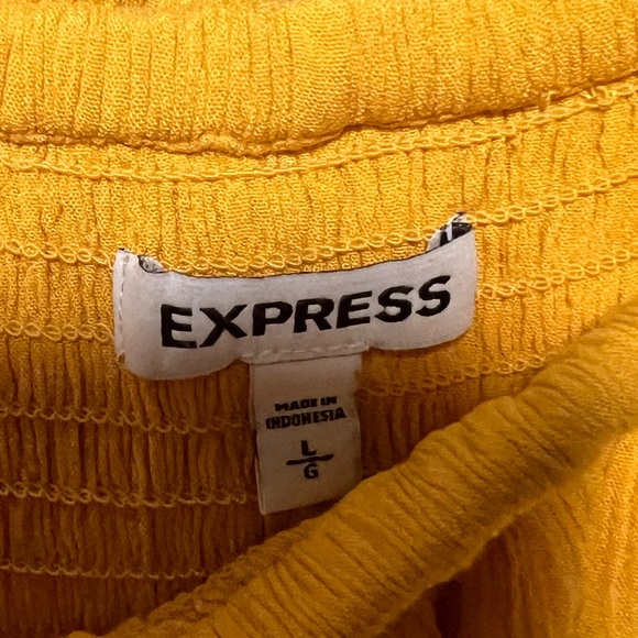 Express Mustard Top Blouse Off The Shoulder - Picture 2 of 3